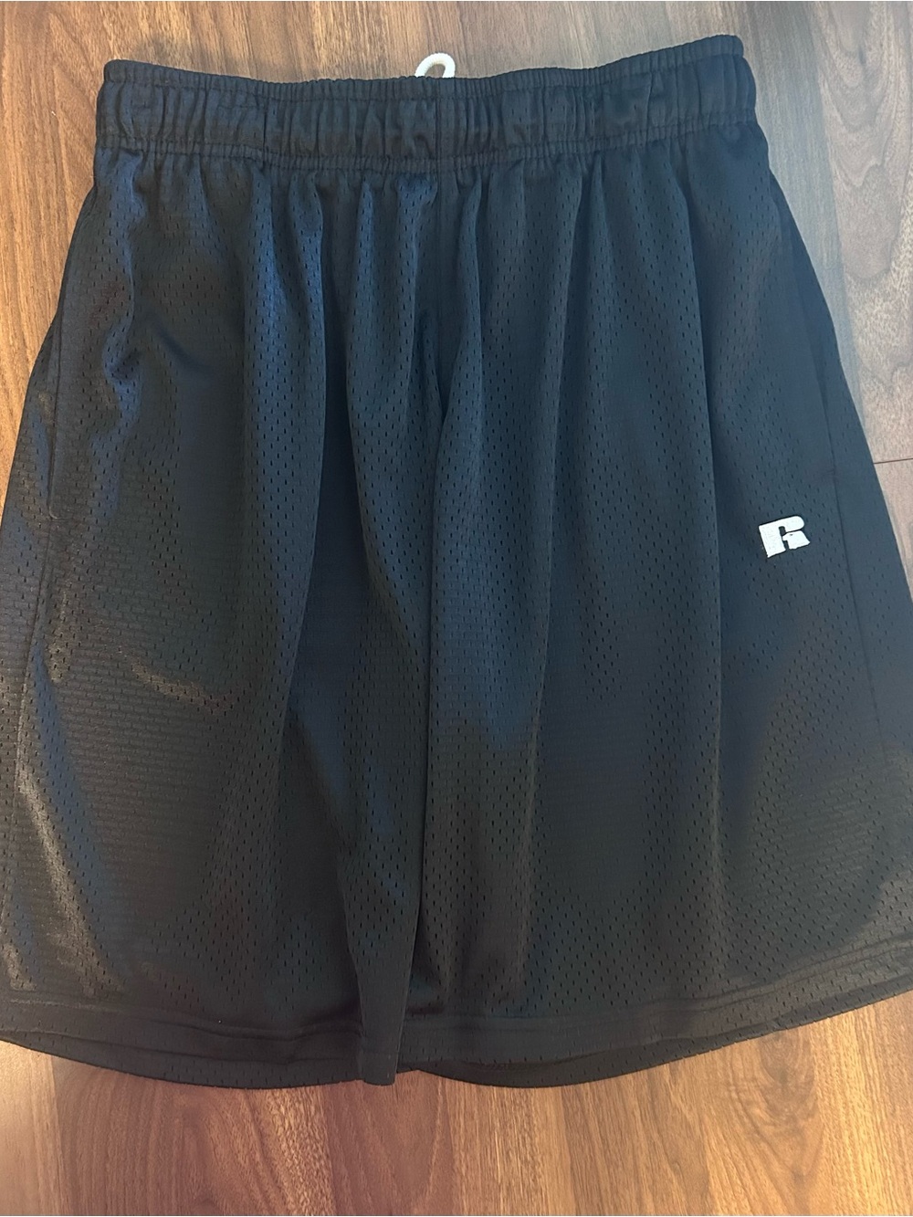 Russell Athletic Black Mesh Workout Shorts. Size L.